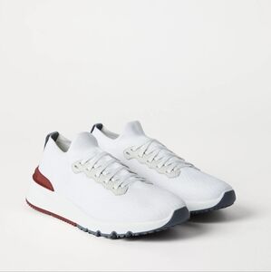 Brunello Cucinelli , 46, White and Red Men's Sneakers